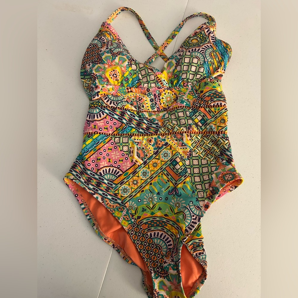 Bleu Rod Beattie colorful one piece swim suit